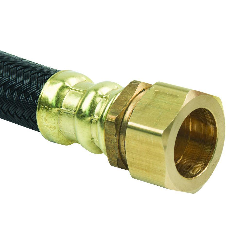 3/4 in. MIP x 7/8 in. O.D. Compression x 24 in. Polymer Braided Water Heater Connector (0.57 in. I.D.) - Super Arbor