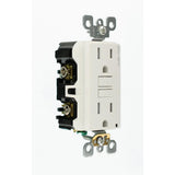15 Amp 125-Volt Duplex Self-Test SmartlockPro Tamper Resistant AFCI/GFCI Dual Function Outlet, White - Super Arbor