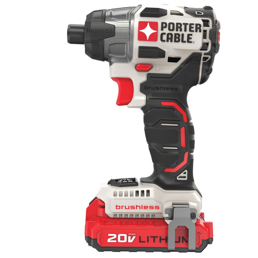 20-Volt MAX Lithium-Ion Brushless Cordless 1/4 in. Impact Driver with 2 Batteries 1.5 Ah and Charger - Super Arbor