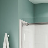 Coronado Acrylx 60 in. x 30 in. Single Threshold Right Drain Shower Kit in White with Bench with Door in Chrome