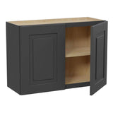 Home Decorators Collection Grayson 36 in. W x 12 in. D x 24 in. H Assembled Plywood Wall Bridge Kitchen Cabinet in Deep Onyx with Soft Close