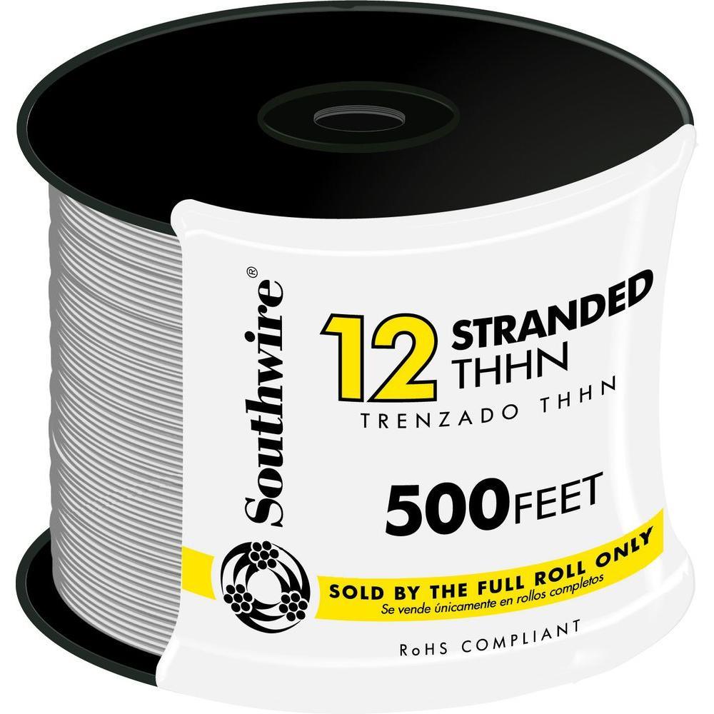 500 ft. 12 White Stranded CU THHN Wire - Super Arbor