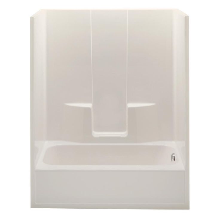 Everyday 60 in. x 34.5 in. x 76.5 in. 1-Piece Bath and Shower Kit with Right Drain in White