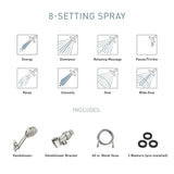 HydroEnergetix 8-Spray 5 in. Single Wall Mount Handheld Adjustable Shower Head in Chrome