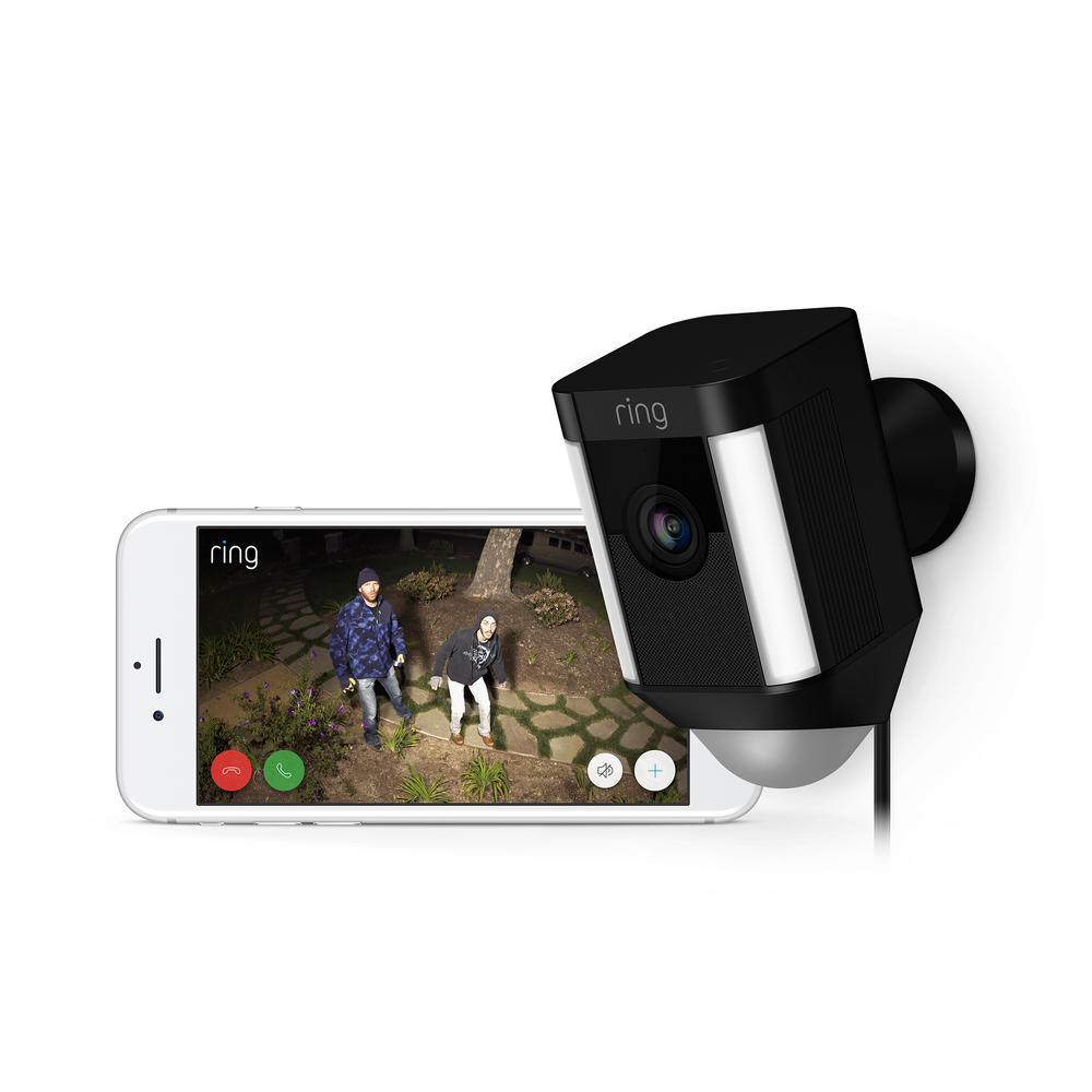 Spotlight Cam Wired Outdoor Rectangle Security Camera, Black (2-Pack) - Super Arbor