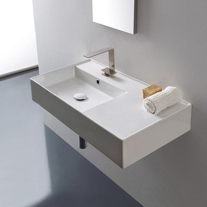 Nameeks Teorema Wall Mounted Bathroom Sink in White