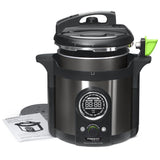 Precise Plus 6 Qt. Black Stainless Steel Electric Pressure Cooker with Built-In Timer