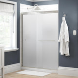 Simplicity 60 in. x 70 in. Semi-Frameless Traditional Sliding Shower Door in Nickel with Rain Glass - Super Arbor