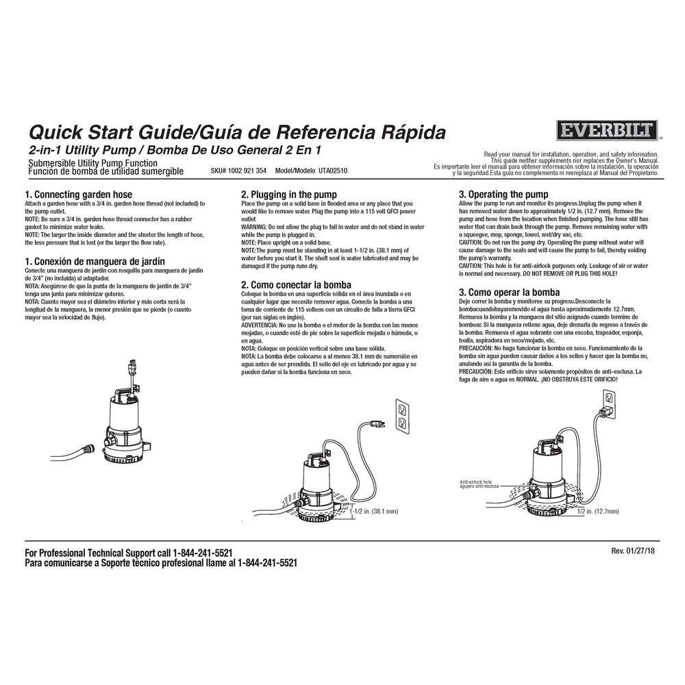 1/4 HP 2-in-1 Utility Pump - Super Arbor