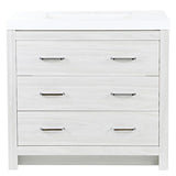 Woodbrook 31 in. W x 19 in. D Bath Vanity in White Washed Oak with Cultured Marble Vanity Top in White with White Sink
