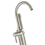 Athena Single-Handle Floor-Mounted Roman Tub Faucet with Hand Shower in Brushed Nickel