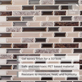 Como Crema 12 in. W x 12 in. H Peel and Stick Decorative Mosaic Wall Tile Backsplash (10-Tiles) - Super Arbor