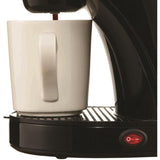 1-Cup Black Single Serve Coffee Maker with Removable Filter