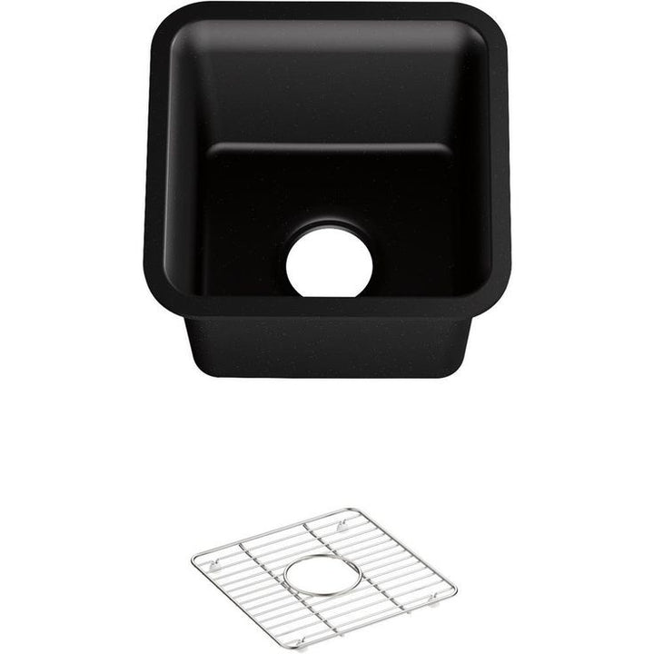 Cairn Undermount Neoroc 15 in. Single Bowl Bar Sink in Matte Black