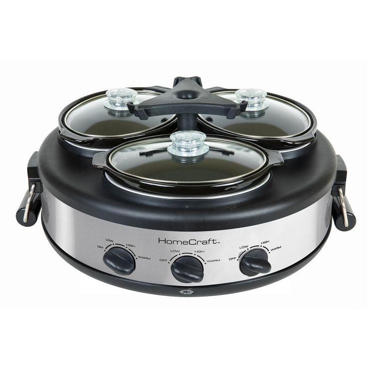 Triple 1.5 qt. Stainless Steel Slow Cooker Buffet