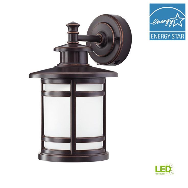 Oil-Rubbed Bronze Motion Sensor Outdoor Integrated LED Wall Lantern Sconce