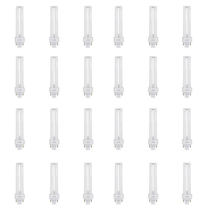 18W Equiv PL CFLNI Quad Tube 4-Pin Plug-in G24Q-2 Base Compact Fluorescent CFL Light Bulb, Soft White 2700K (6-Pack)