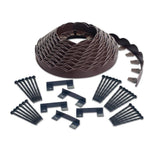 ProFlex 20 ft. Red Scalloped Woodgrain Plastic No-Dig Edging Kit