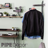 1/2 in. x 2 ft. L Black Pipe Wall Mounted Clothing Rack Kit