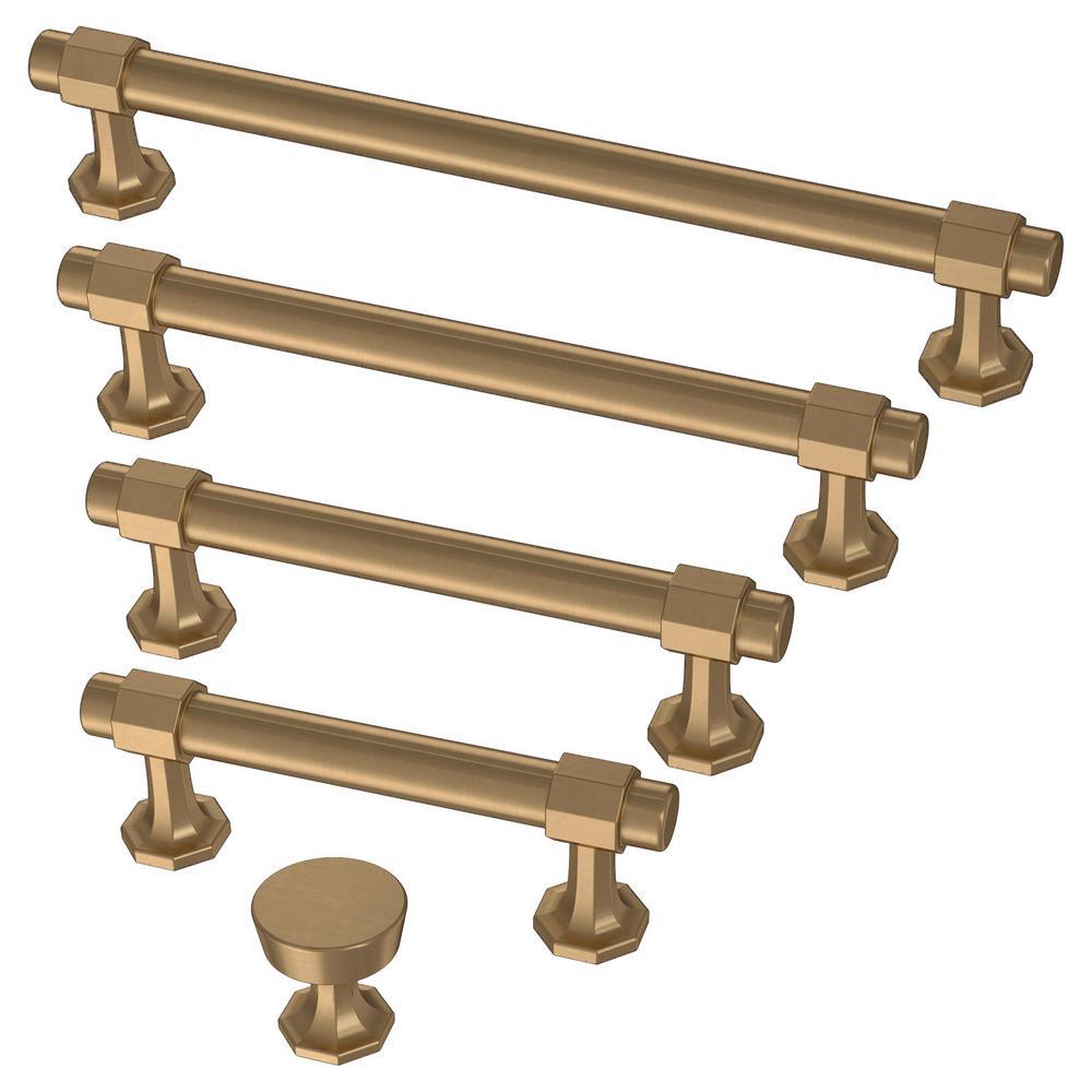 Classic Octagon 6-5/16 in. (160 mm) Champagne Bronze Drawer Pull - Super Arbor