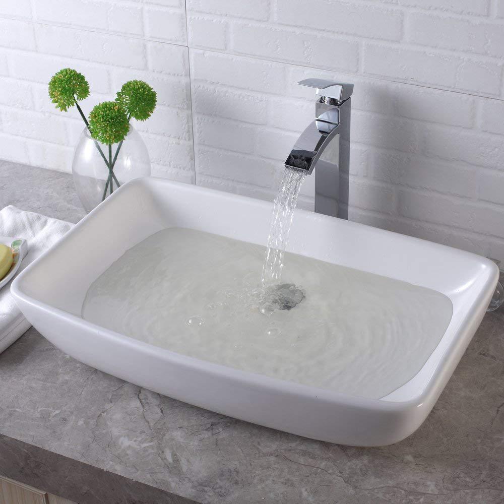 24 in. Modern Oval Bathroom Above in White Porcelain Ceramic Vessel Vanity Sink Art Basin - Super Arbor