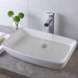 24 in. Modern Oval Bathroom Above in White Porcelain Ceramic Vessel Vanity Sink Art Basin - Super Arbor