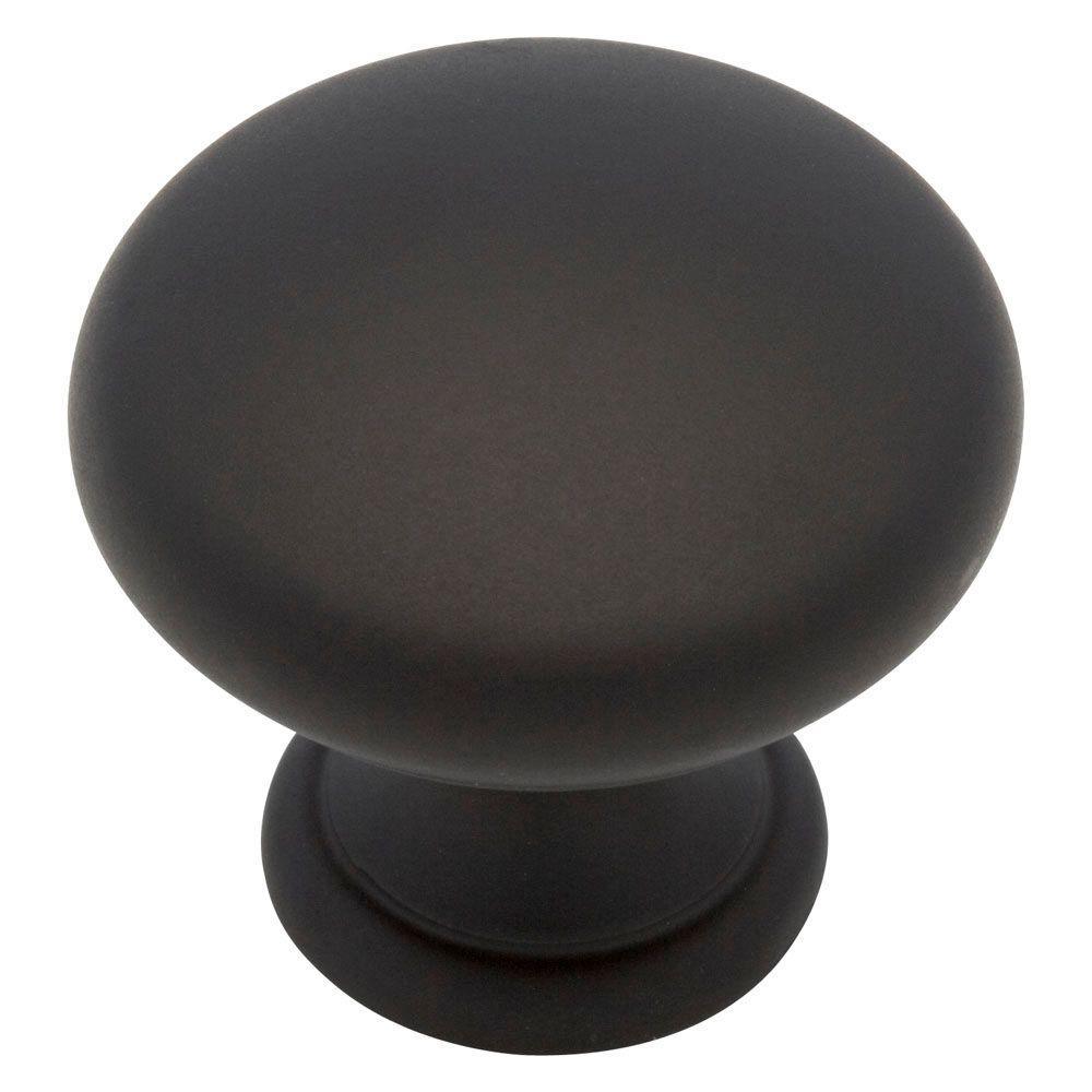 Classic 1-1/4 in. (32mm) Matte Black Hollow Round Cabinet Knob - Super Arbor