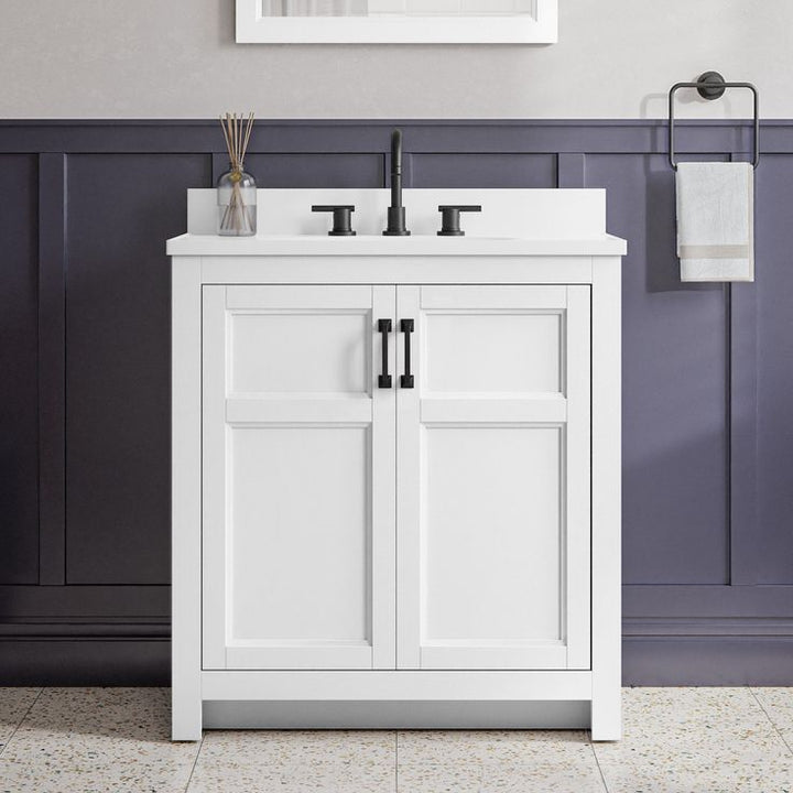 Style Selections Lowry 31-in White Single Sink Bathroom Vanity with White Acrylic Top