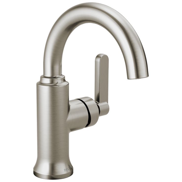 Delta Alux Spotshield Brushed Nickel 1-Handle Single Hole WaterSense Bathroom Sink Faucet with Drain