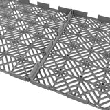 Pure Garden 11.5 in. x 11.5 in. Grey Outdoor Interlocking Diamond Pattern Polypropylene Patio and Deck Tiles (Set of 30)