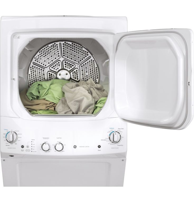 GE Gas Stacked Laundry Center with 3.8-cu ft Washer and 5.9-cu ft Dryer