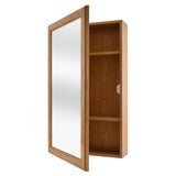 15-1/4 in. W x 26 in. H Framed Surface-Mount Bathroom Medicine Cabinet in Oak - Super Arbor