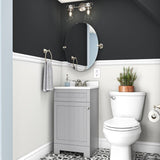 Style Selections Ellenbee 18-in Gray Single Sink Bathroom Vanity with White Cultured Marble Top