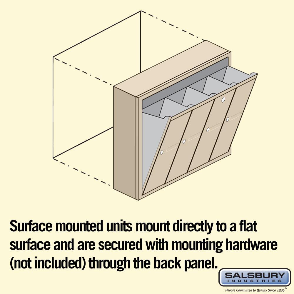 3500 Series Sandstone Surface-Mounted Private Vertical Mailbox with 4 Doors - Super Arbor