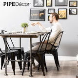 3/4 in. Black Pipe 42.5 in. L x 30 in. H Poker Design Kitchen Table Kit