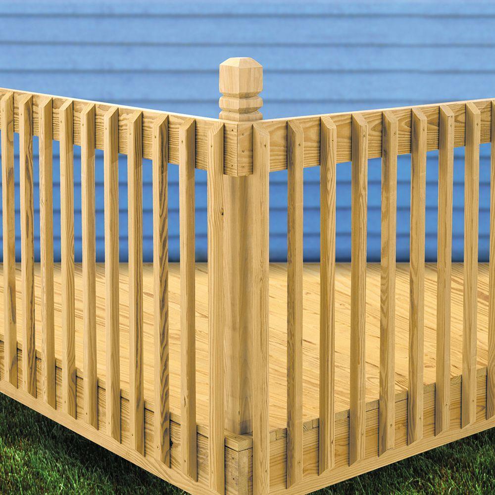 4 in. x 4 in. x 4-1/2 ft. Pressure-Treated Wood Double V-Groove Deck Post - Super Arbor