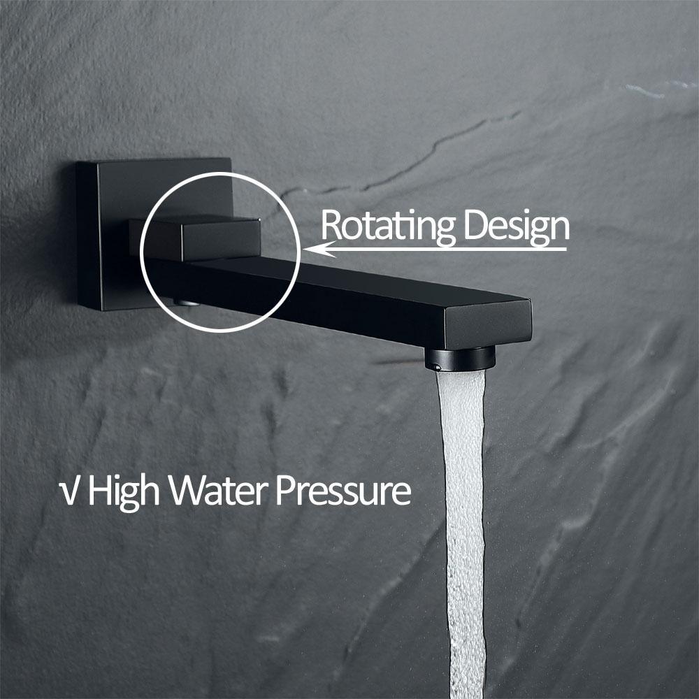 1-Spray Patterns with 2.5 GPM 10 in. 3-Way Wall Mount Rain Dual Shower Heads with Tub Shower Faucet in Matte Black - Super Arbor