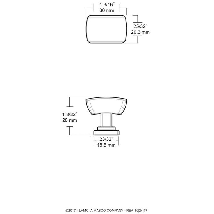 Wrapped Square 1-3/16 in. (30mm) Satin Nickel Cabinet Knob