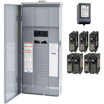 Homeline 200 Amp 30-Space 60-Circuit Outdoor Main Breaker Plug-On Neutral Load Center with Surge SPD - Value Pack - Super Arbor