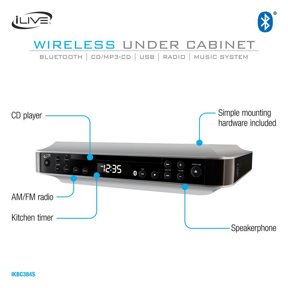 Bluetooth Under Cabinet Music System with CD Player - Super Arbor