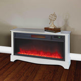 LifeZone Electric Infrared Quartz Standing Fireplace Heater, White - Super Arbor