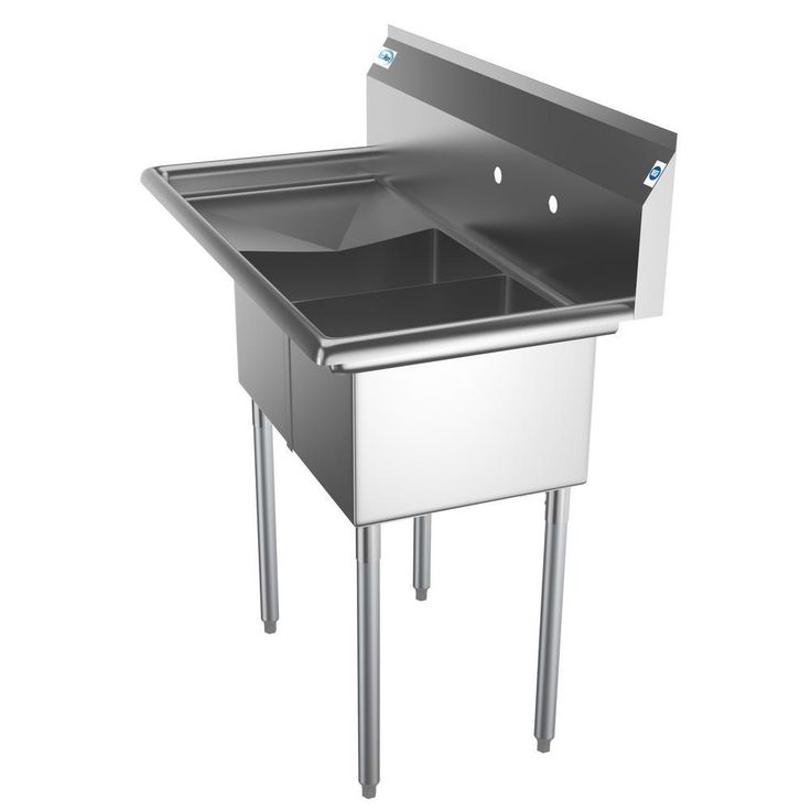 Freestanding Stainless Steel 43 in. 2-Hole Double Bowl Commercial Kitchen Sink
