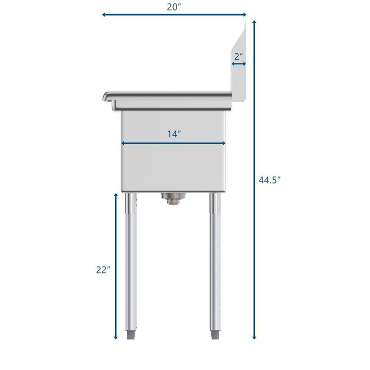 Freestanding Stainless Steel 45 in. 2-Hole Triple Bowl Commercial Kitchen Sink