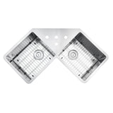 50/50 Undermount 16-Gauge Stainless Steel 44 in. Corner Butterfly Double Bowl Kitchen Sink - Super Arbor