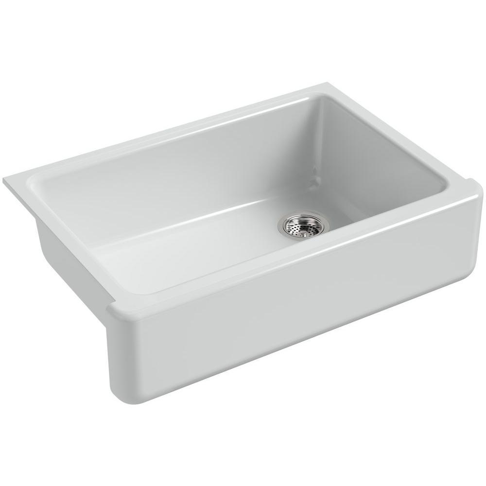 Whitehaven Farmhouse Apron Front Self-Trimming Cast Iron 36 in. Single Bowl Kitchen Sink in White - Super Arbor