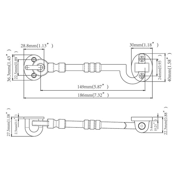 Everbilt 6 in. Black Decorative Hook and Eye