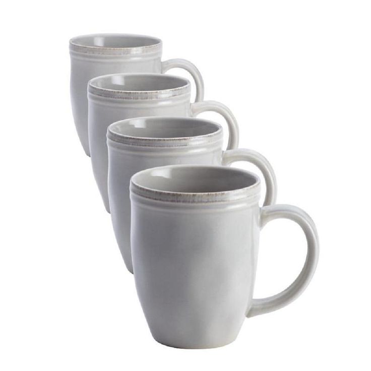 16-Piece Solid Sea Salt Gray Ceramic Dinnerware Set (Service for 16)