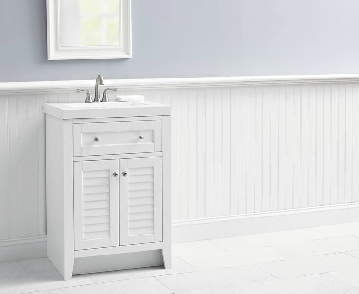 Style Selections Westlake 24-in White Single Sink Bathroom Vanity with White Cultured Marble Top