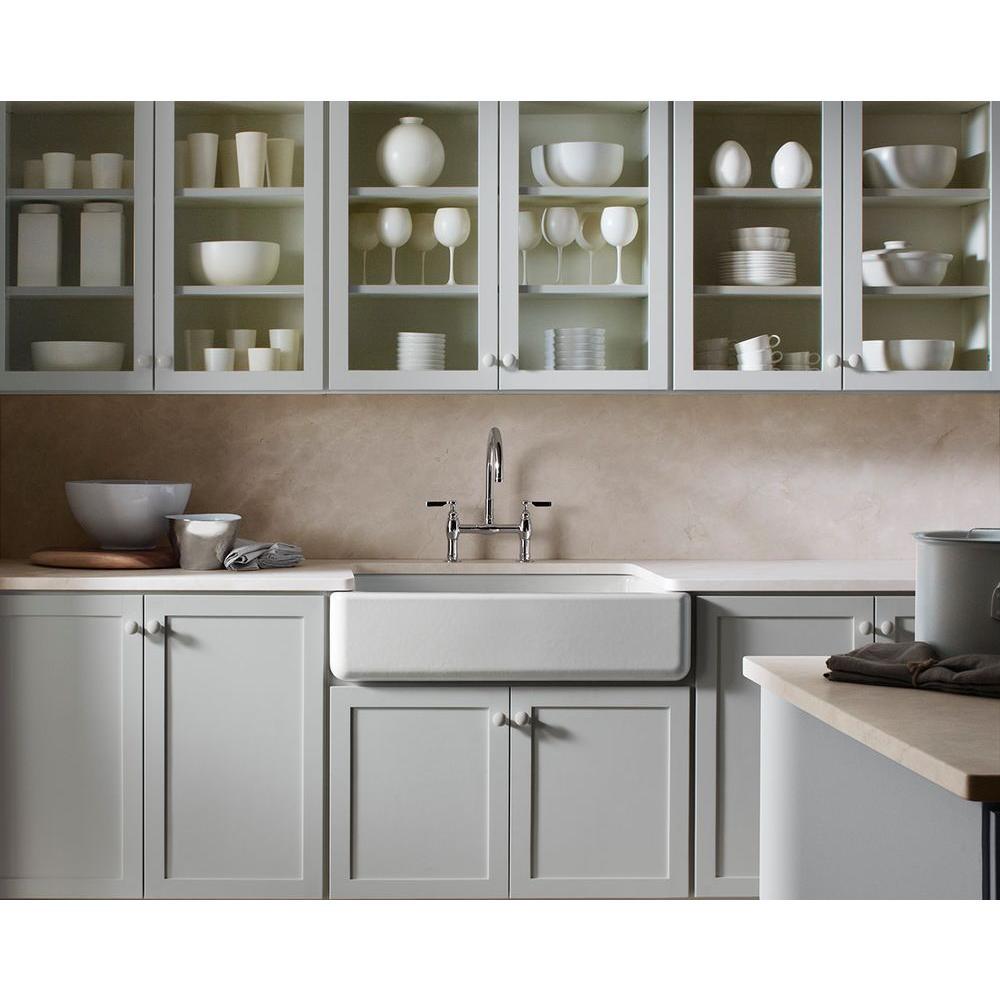 Whitehaven Undermount Farmhouse Apron Front Cast Iron 36 in. Single Bowl Kitchen Sink in White - Super Arbor