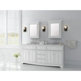 Fremont 72 in. W x 22 in. D Double Vanity in White with Granite Vanity Top in Grey with White Sink - Super Arbor